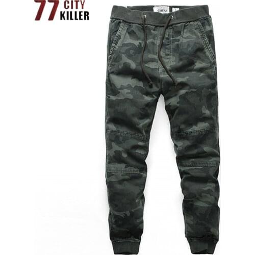 Camouflage Sweatpants Pants Men Cotton Drawstring Mens Trousers Military Washed Joggers Streetwear Casual Pantalon Homme S-2XL