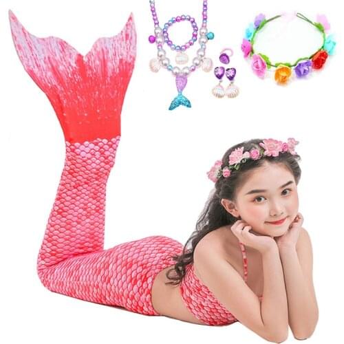 Girls Mermaid Tails Swimming Dresses Cosplay Costume Beach Clothes Little Children Mermaid Swimsuit for Kids Swimmable Costumes