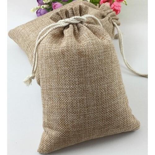 15*20cm Drawstring Sack Gift Bags Jute Packaging Display Jewelry Pouches Gift Bag Wedding Packing Bags For Travel Storage Bag
