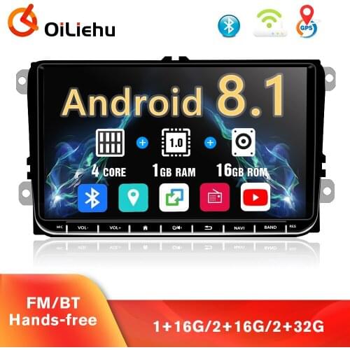 OiLiehu 2din Android 8.1 Car Radio Multimedia Player GPS Stereo Receiver For VW Volkswagen Golf Polo Tiguan Passat b6 b7 Skoda