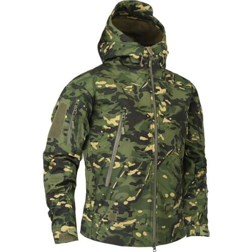Male Camouflage Windbreakers Autumn Mens Military Fleece Hiking Jacket Outdoor Army Tactical Clothing