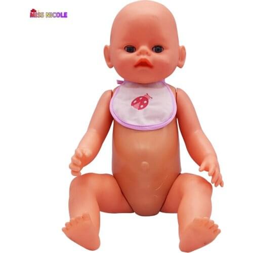 Cute Figur Toy 18 inch Pink Bib Beetle Doll Clothes Fit 43 Cm Baby Reborn Dolls Cotton Doll Suit Clothes