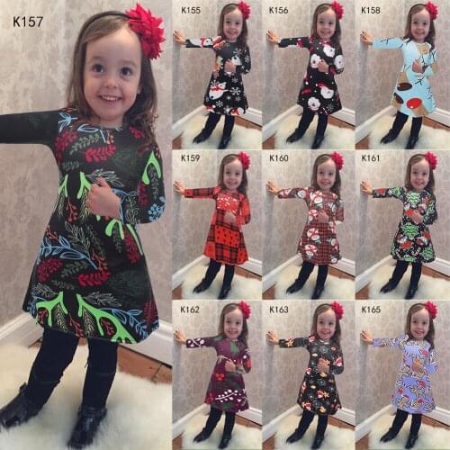 Christmas dress Girl Winter Butterfly Princess dress Infant party dress 2016 Unicorn Print Children Kids Girls Autumn Dresses