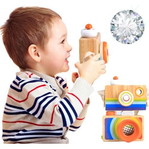 Cute Wooden Toy Camera Baby Kids Hanging Camera Photography Prop Decor Children Educational Toy Birthday Christmas Gifts