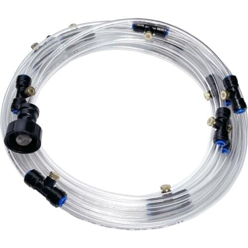 Water Misting Cooling System Kit Summer Sprinkler Brass Nozzle Outdoor Garden Greenhouse Park Plants Spray Hose
