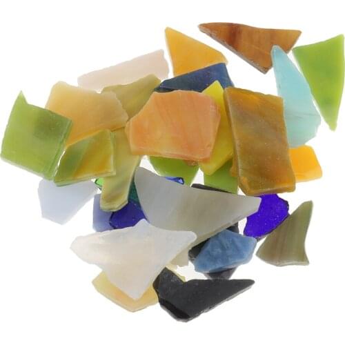200g/Pack Irregular Shape Glass Mosaic Tiles For Arts DIY Crafts 10-30mm