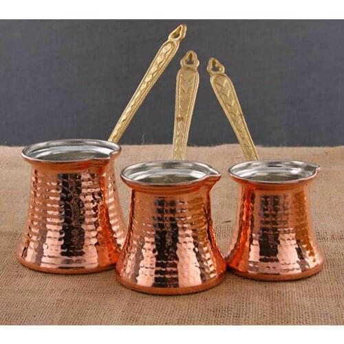 Turkish Coffee Pot Original Traditional Copper Handmade Durable Hammered