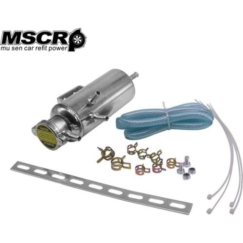 Universal Aluminum Racing Oil Catch Can/tank Radiator Breather Tank Kit Reservoir Can