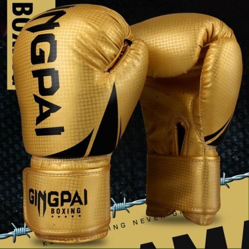 HIGH Quality Adults Child Boxing Gloves Leather MMA Muay Thai Boxe De Luva Mitts Sanda Guantes boxeo Equipments 8 10 12 6OZ boks
