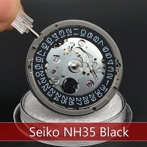 SEIKO Japan NH35A/NH35 Mechanical Movement 24 Jewels with Black White DateAutomatic Mechanism for Luxury Brand Watch