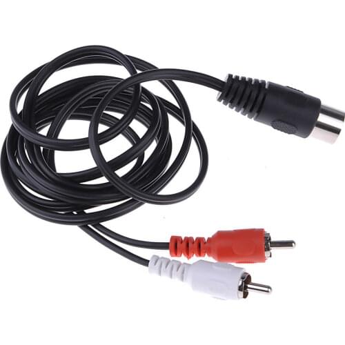 1.5m 5 PIN DIN Converter Cable High Quality Plastic 5-Pin Din Male to 2RCA Male Video TV Cable Lead Adapter Mayitr