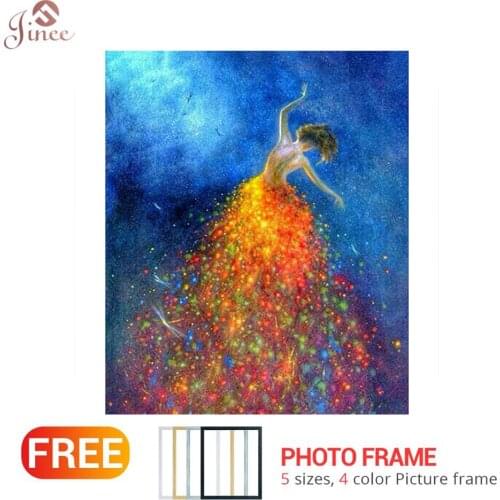 100% Full Diamond Embroidery DIY Round Diamond Oil Paint Dancer Rhinestone 5D Diamond Painting Cross Stitch Needlework