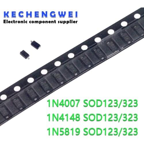 100pcs SMD diode 0805 SOD-123 1N5819 1N4007 1N4148 SOD123 SOD-323 1206 1N4148WS 1N5819WS B5819WS SOD323