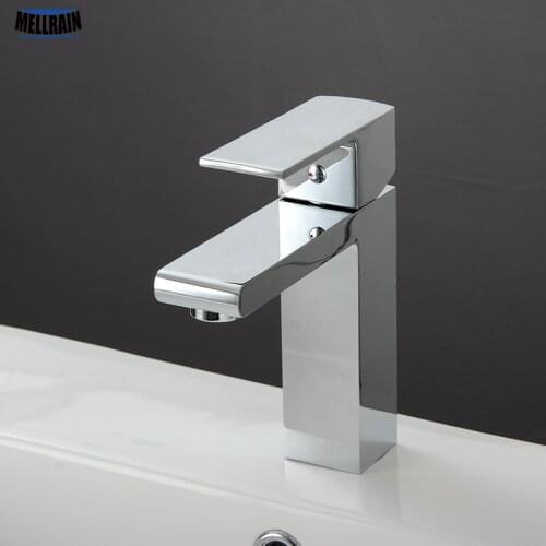 100% Solid Brass Basin Faucet Single Hole Deck Mount Bathroom Faucet Polished Chrome Water Mixer High Quality Toilet Tap