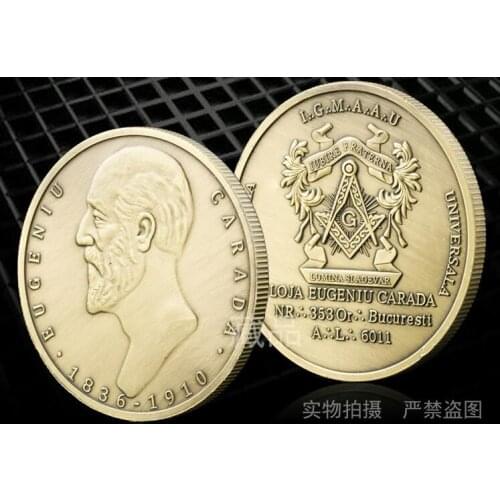 20pcs/lot Bronze Masonic Freemason Figure Commemorative Coin Masonic Free Mason Jewelry Accessory