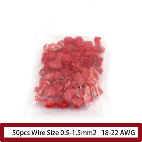 50pcs red Non breaking wire connect clip Line Connector Terminal Joint Red Quick Connection Clip Wire Crimp Splitter clamp