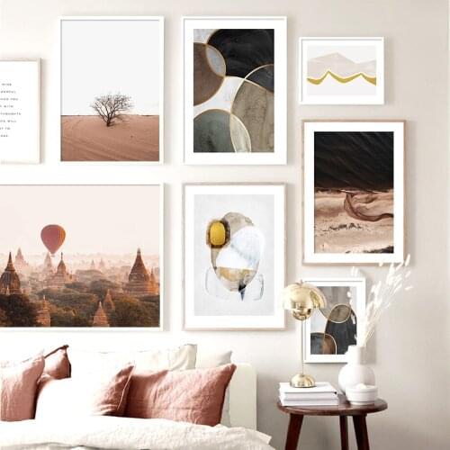 Tree Abstract Curvy Golden Lines Seams Nordic Posters And Prints Wall Art Canvas Painting Wall Pictures For Living Room Decor