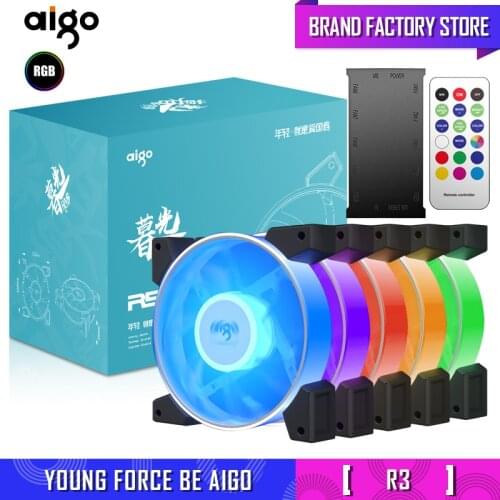 Aigo New 4pin12v Aura Sync Rgb Fan pack 120mm Led Pc Desktop Computer Case Fan Quiet Cpu Cooler Cooling Heatsink Fan Controller