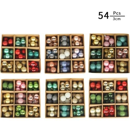 Christmas hanging decorations 3cm/ 54PCS Christmas ball gift box set Christmas tree hanging decorations