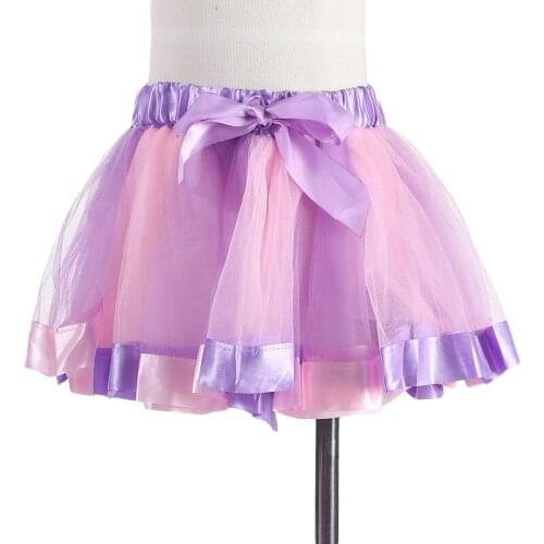 Girls Ballet Dance Skirt Party Tulle Tutu Skirt Girls Dancing Performance Rainbow Skirt Children Team Dancing Skirt Ballet Dance