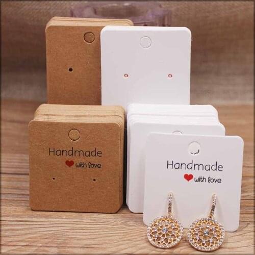 Paper earrring Handmade style earring card 5x5cm/3x3cm /5x9cm /5x6.5cm /5x7cm brown /white color DIY wedding/party gift card