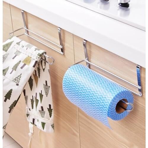 Home Kitchen Paper Holder Hanger Tissue Roll Towel Rack Bathroom Toilet Sink Door Hanging Organizer Storage Hook Holder Rack