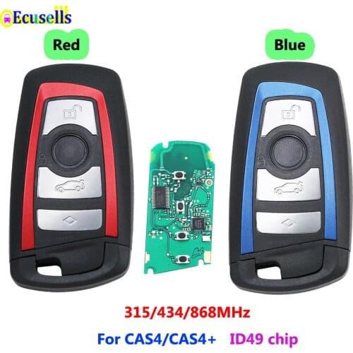 4 buttons Remote Key 315MHz/434MHz/868 MHz For BMW 5 7 F Series X5 X6 F20 F21 F30 F31 F33 F36 CAS4 CAS4+ RED OR BLUE with chip