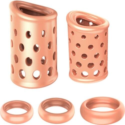 Breathable Penis Rings 5PCS Foreskin Correction for Men Cock Rings Delay Ejaculation Sex Toys Adult Long Prepuce Corrector