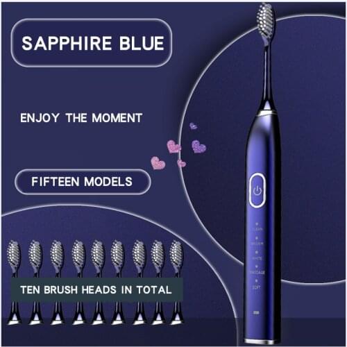 Electric Toothbrush Rechargeable 5 Mode Travel Sonic Teeth Brush Oral Hygiene IPX7 Waterproof With Replacement Brush Heads Gift