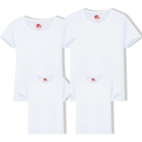 T-Shirt Woman Loose Short Sleeve Tees Summer Vintage Mom and Daughter Solid T-shirts Family Matching Clothes