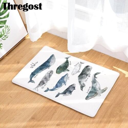 Geometric Animal Printed Kitchen Entrance Door Mat Flannel Carpet Microfiber Indoor Floor Mats Anti Slip Rugs Absorbent Doormat