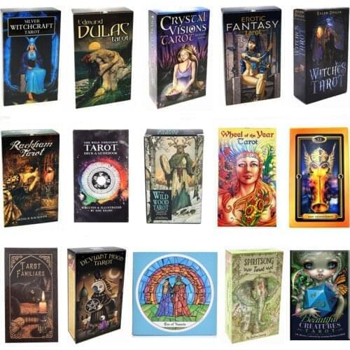 50Pcs/Lot Tarot Cards Mysterious Divination Fate Personal Playing Cards Game For Women English Tarot Deck Board Game
