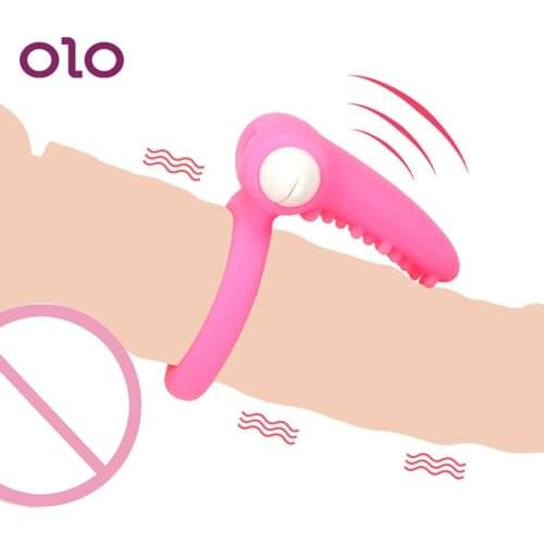 OLO Male Masturbation Penis Rings Delay Ejaculation Clitoris Stimulator Vibration Cock Rings Sex Toys for Men Adult Products