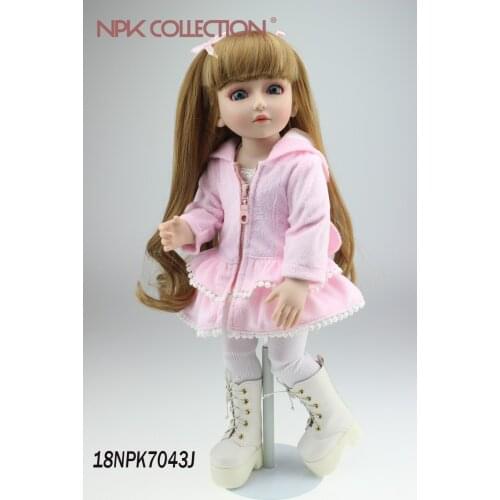 NPKCOLLECTION SD/BJD Baby Doll Handmade Soft Silicone Vinyl Reborn Dolls Realistic 18inch Doll Toys for Children Christmas Gift