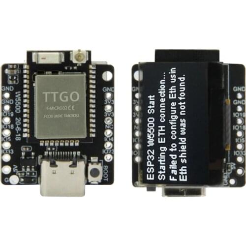 LILYGO® TTGO T-Lite W5500 ESP32 Main Chip SSD1306 0.96 Inch Oled Type-C USB Programming Development Board