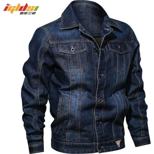Men Denim Jacket Military Tactical Jeans Bomber Jacket Solid Casual Slim Fit Air Force Pilot Coat Casaco Masculino Plus Size 6XL