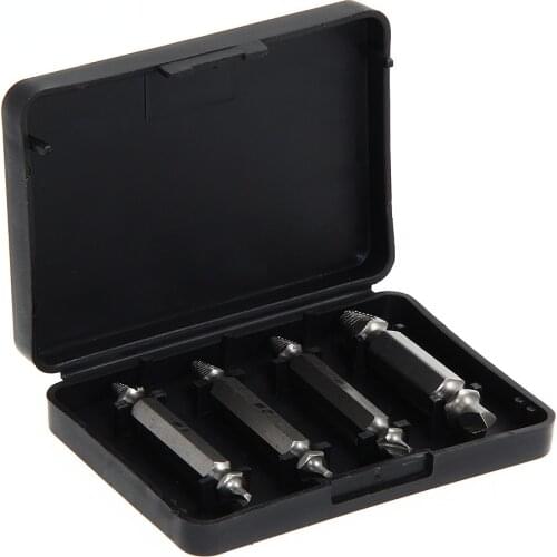 4pcs/set Double Side Damaged Screw Extractor Drill Bits Out Remover Bolt Stud Tool For Metal Damaged Screw Extractor Tool Kit