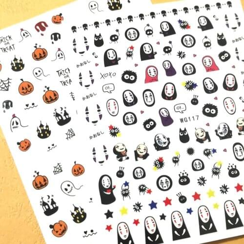 Nail stickers WG-117 119 halloween design back glue DIY nail decal decoration tips