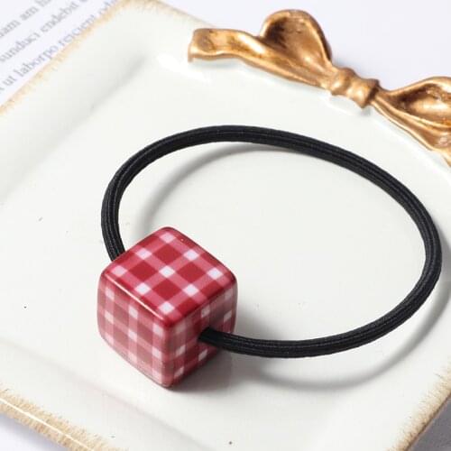 New Elastic Hair Bands Square Grid Scrunchie Girls Color Rubber band Headband Hair Accessories Women Ponytail Ornaments