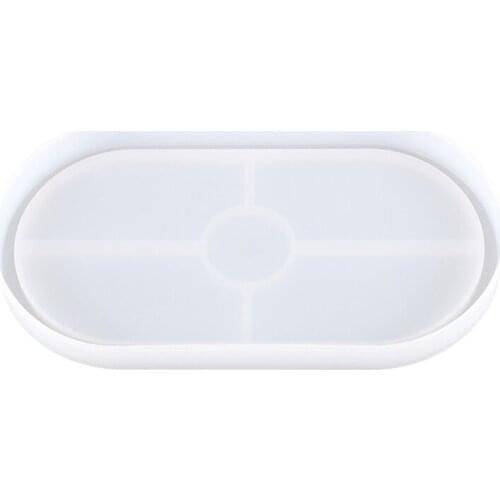 N58F Oval Tray Epoxy Resin Mold Plate Dish Casting Silicone Mould DIY Crafts Jewelry Organizer Making Tool