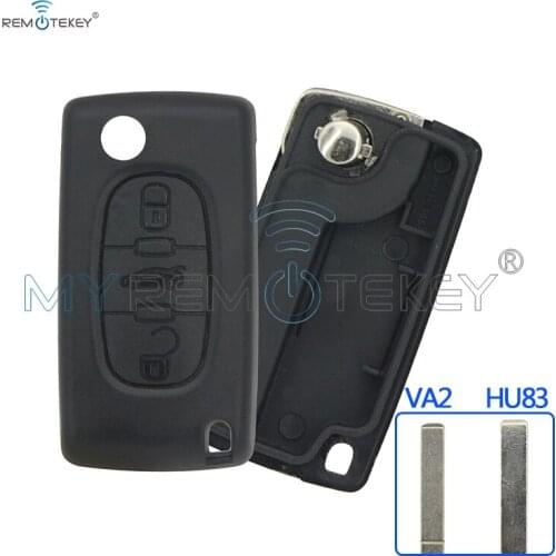 Remtekey CE0523 3 Buttons middle trunk button HU83 key blade For Citroen Flip Remote car Key Shell Blank Cover