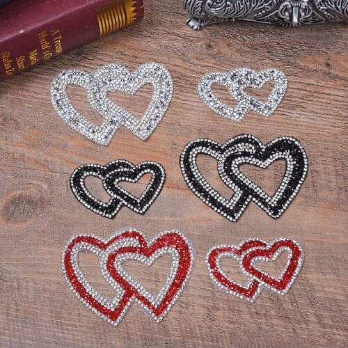 Heart Love Rhinestone Patches for Clothes Hot Drill Rhinestones Applique Transfers DIY Bag Hat Mobile Phone Shell Hot Map Melt F