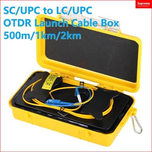 SC/UPC to LC/UPC OTDR Launch Cable Box 500m/1km/2km OTDR Dead Zone Eliminator,SM Fiber Rings Toolkit
