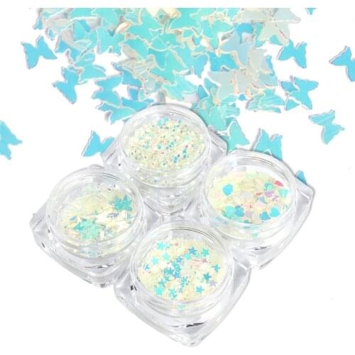 4 Styles Luminous Sequins Glow In the Dark Glitters Fluorescent Sequins Resin Jewelry Findings Nail Art Decor Craft Tool