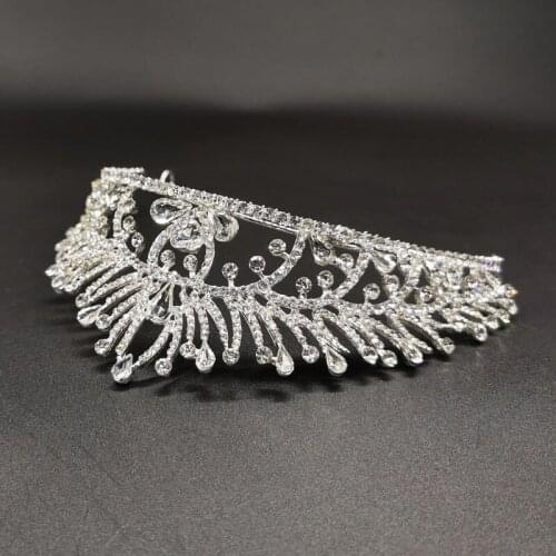 Princess Tiara Grand Crown High end Wedding Royal Diamond Crown Wedding Tiaras Hair Accessories for Prom Birthday Costume Party