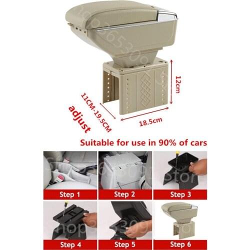 Universal car central container armrest box PU Leather auto car-styling central Store content box cup holder accessories