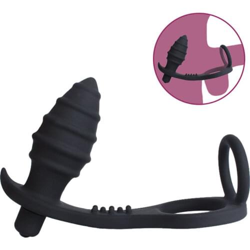 10 Speeds Male Prostate Vibrating Massager Threaded Anal plug Anal Sex Toys for Men Sex Products Gay Semen lock ring