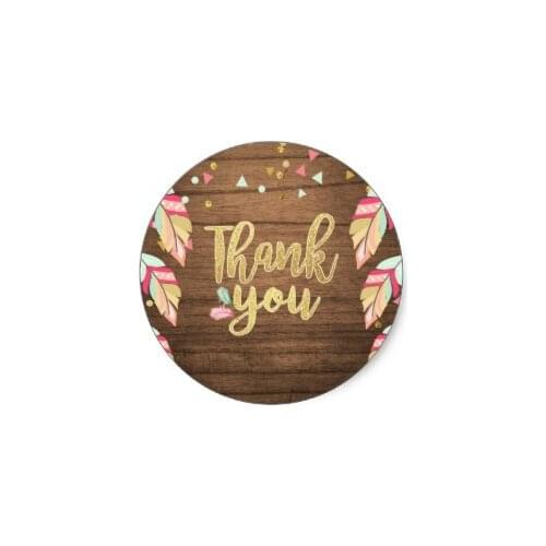 3.8cm Wild one Party Favor Tags Thank You Sticker Gold