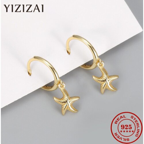 YIZIZAI INS 925 Sterling Silver Korean Wild Starfish Drop Earrings Island Style New Personality Women Female Fine Jewelry