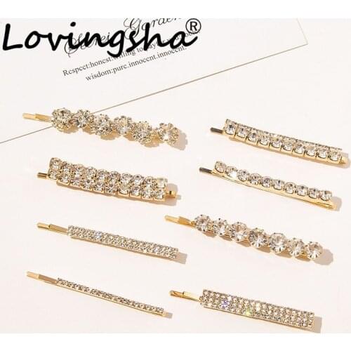 LOVINGSHA Girl Korean Crystal Pearl Hairpins For Women Hair Accessories For Ladies Hair Ties Hair Clips Hair Accessories FC237